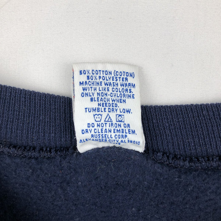 1990'S Russell MICHIGAN University of Michigan College Sweatshirt, Made in USA, Men's Size S (approx.), Vintage cotton navy blue type Vintage Second Hand