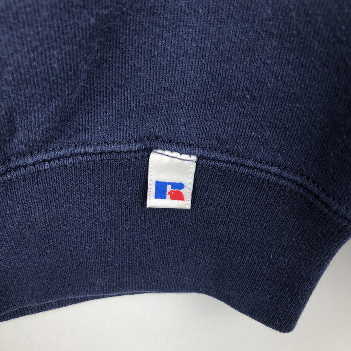 1990'S Russell MICHIGAN University of Michigan College Sweatshirt, Made in USA, Men's Size S (approx.), Vintage cotton navy blue type Vintage Second Hand
