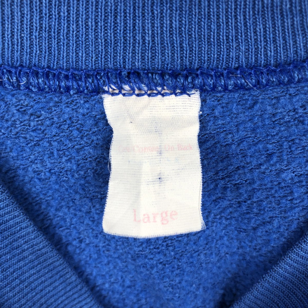 Printed college sweatshirt, men's size L cotton blue type Vintage Second Hand