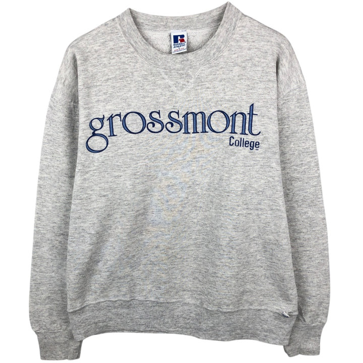 90'S Russell College Sweatshirt, Made in USA, Men's L, Vintage cotton gray type Vintage Second Hand