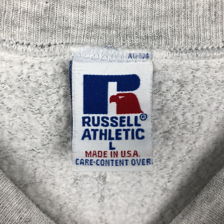 90'S Russell College Sweatshirt, Made in USA, Men's L, Vintage cotton gray type Vintage Second Hand
