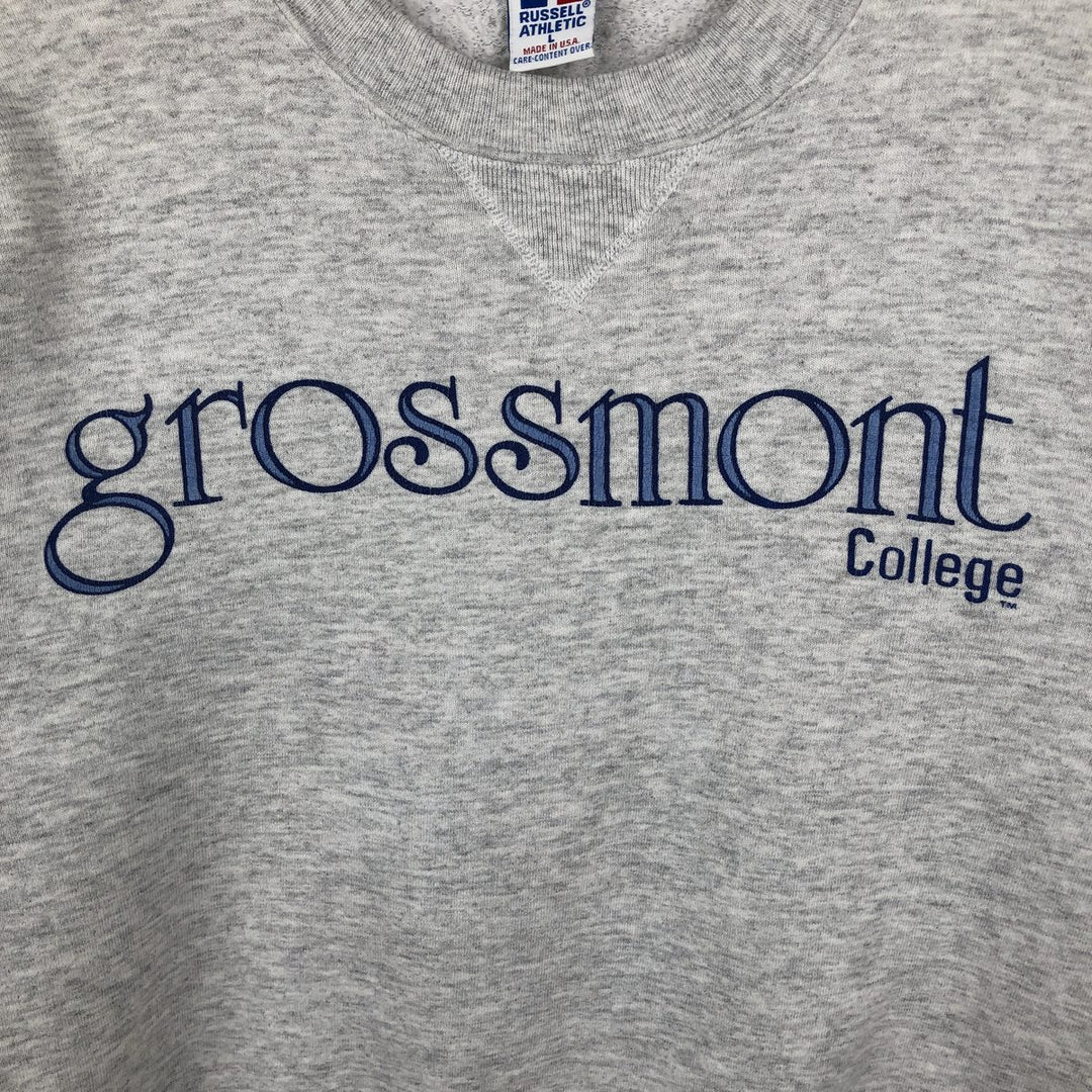 90'S Russell College Sweatshirt, Made in USA, Men's L, Vintage cotton gray type Vintage Second Hand