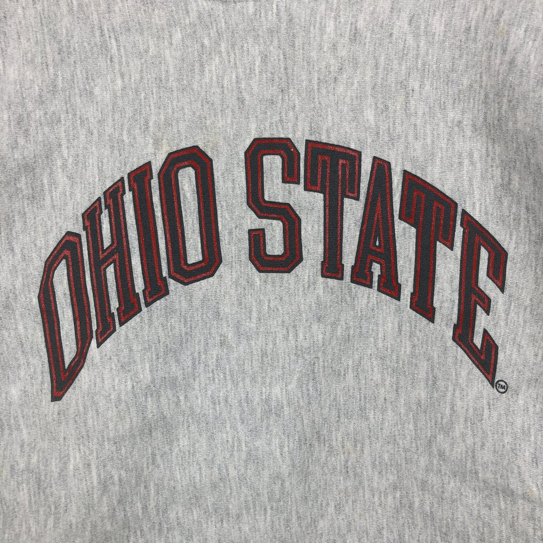 90'S JanSport Ohio State University College Sweatshirt, Made in USA, Men's XL equivalent, Vintage unclear gray type Vintage Second Hand
