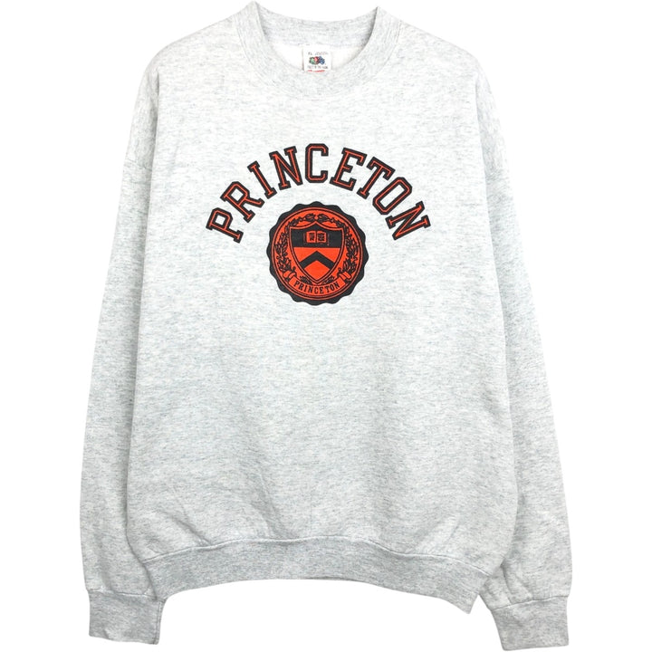 Fruit of the Loom College Sweatshirt, Made in USA, Men's XL equivalent, Vintage. cotton gray type Vintage Second Hand