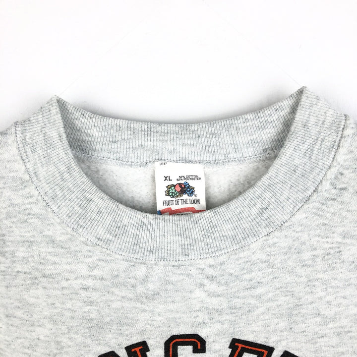 Fruit of the Loom College Sweatshirt, Made in USA, Men's XL equivalent, Vintage. cotton gray type Vintage Second Hand