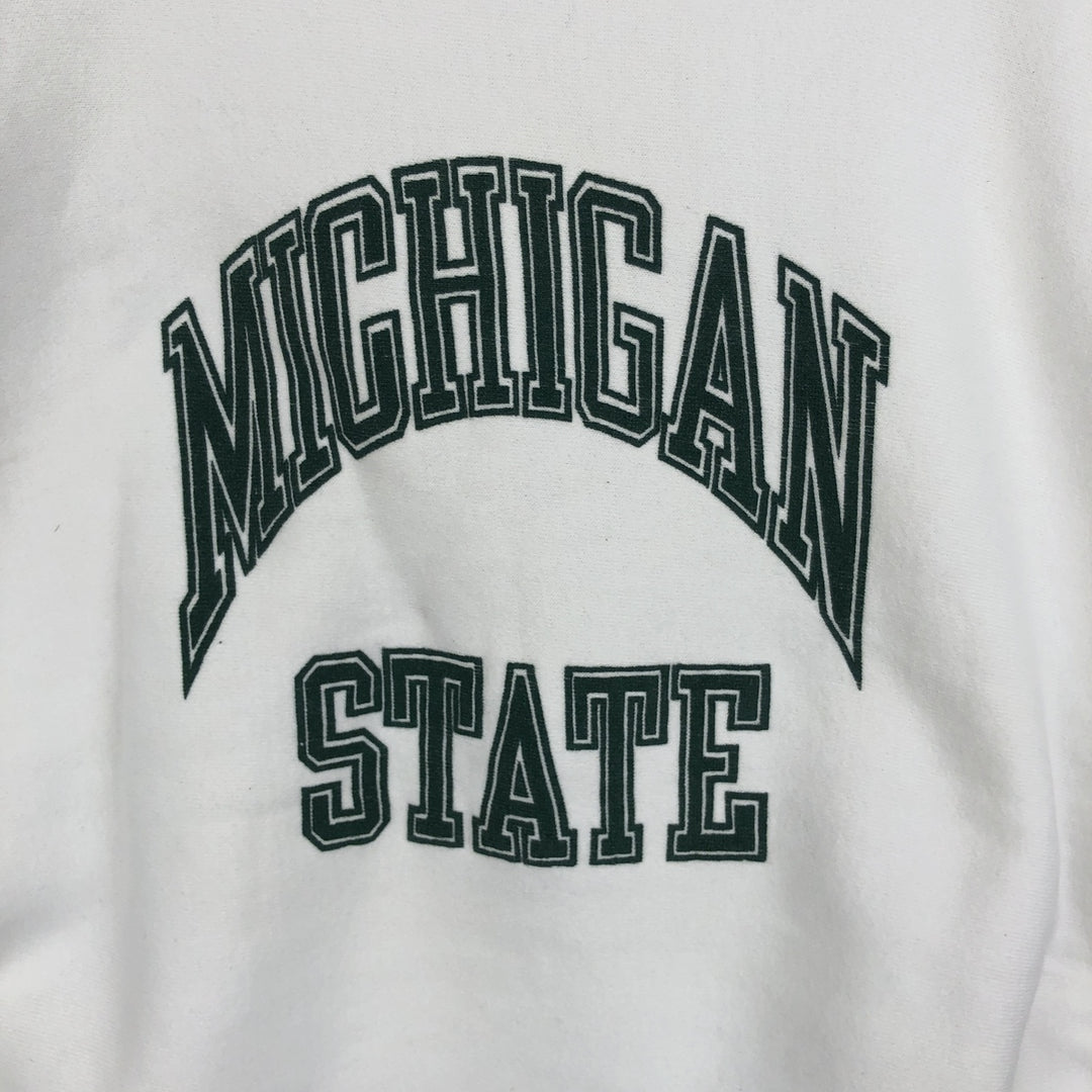 90'S MVP Michigan State University College Sweatshirt, Made in USA, Men's Size M (Equivalent), Vintage unclear white type Vintage Second Hand