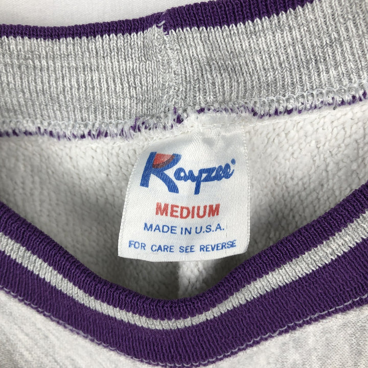 80s-90'S Kayzee College Sweatshirt, Made in USA, Men's Size M (Equivalent), Vintage cotton gray type Vintage Second Hand