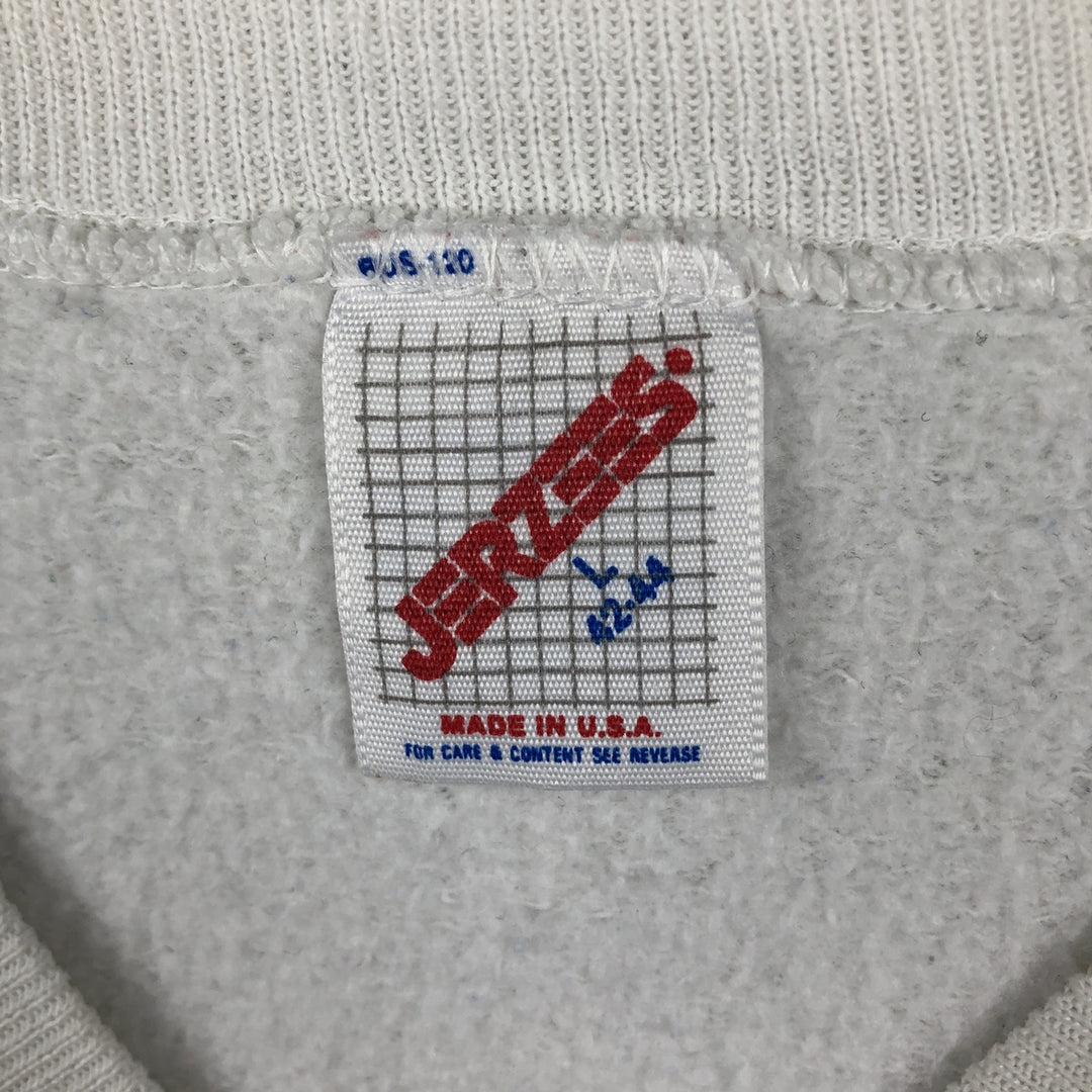 90'S Jerzees College Character Sweatshirt, Made in USA, Men's Size L (approx.), Vintage cotton white type Vintage Second Hand