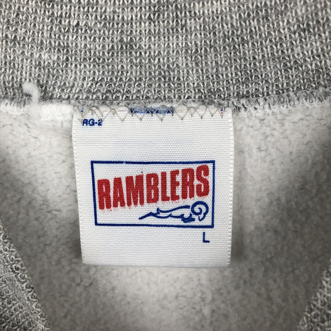 90'S Ramblers College Sweatshirt, Men's Size L (approx.), Vintage cotton gray type Vintage Second Hand