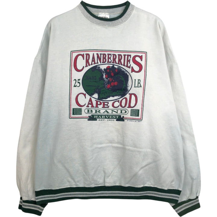 90'S TULTEX printed sweatshirt, made in USA, men's XL size, vintage cotton white type Vintage Second Hand