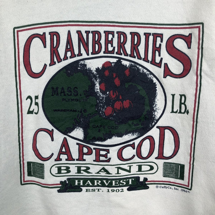 90'S TULTEX printed sweatshirt, made in USA, men's XL size, vintage cotton white type Vintage Second Hand