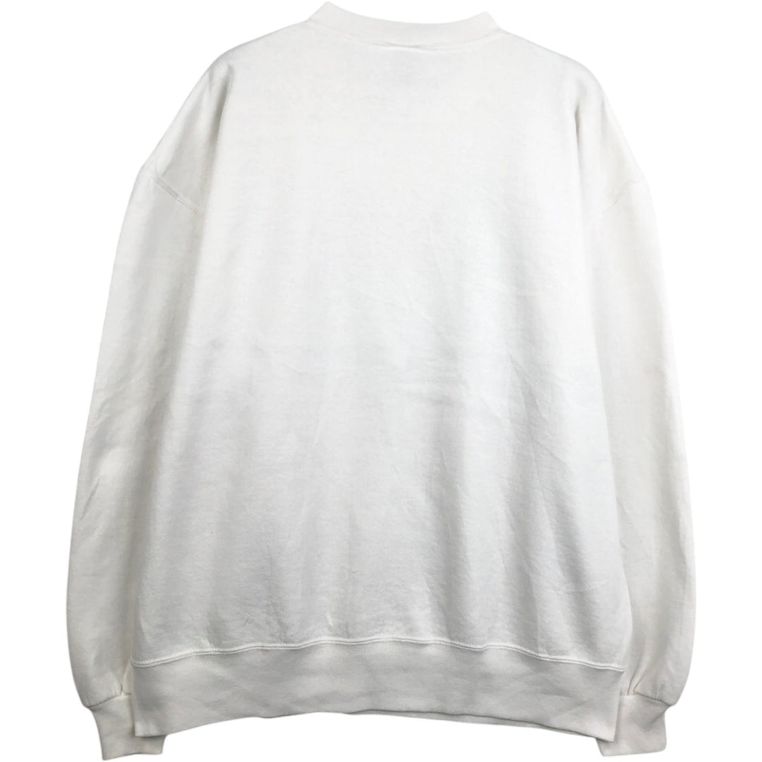 90'S Russell printed sweatshirt, sweatshirt, made in USA, men's XL size, vintage cotton white type Vintage Second Hand