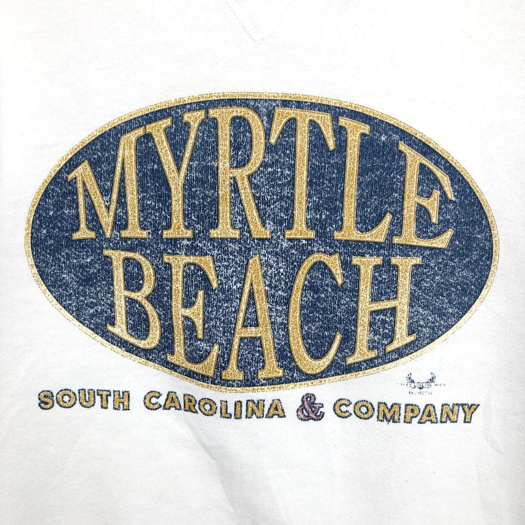 90'S Russell printed sweatshirt, sweatshirt, made in USA, men's XL size, vintage cotton white type Vintage Second Hand