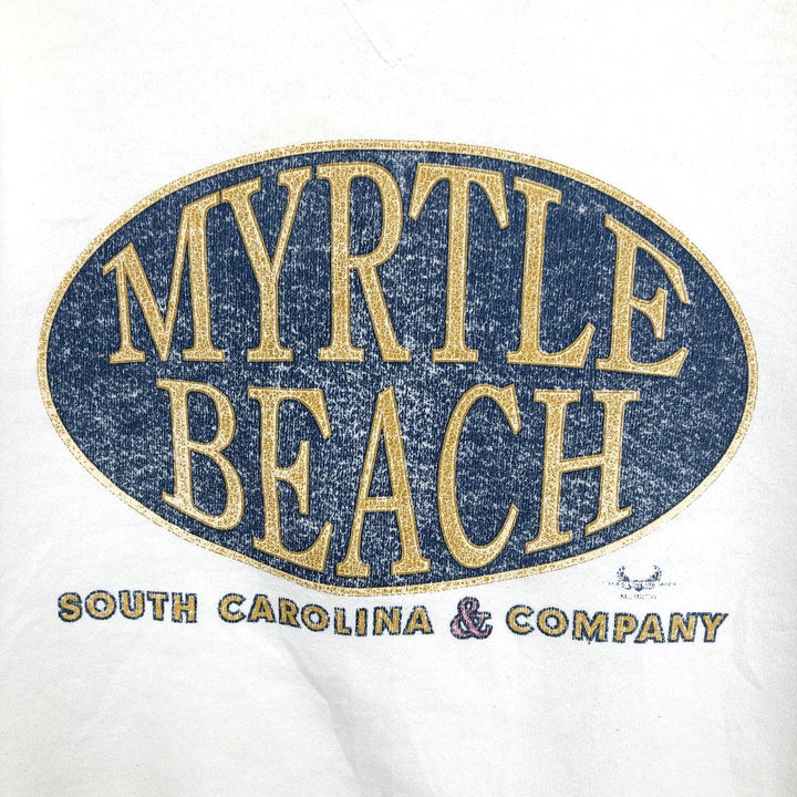 90'S Russell printed sweatshirt, sweatshirt, made in USA, men's XL size, vintage cotton white type Vintage Second Hand