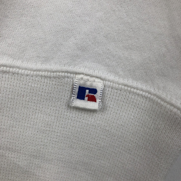 90'S Russell printed sweatshirt, sweatshirt, made in USA, men's XL size, vintage cotton white type Vintage Second Hand