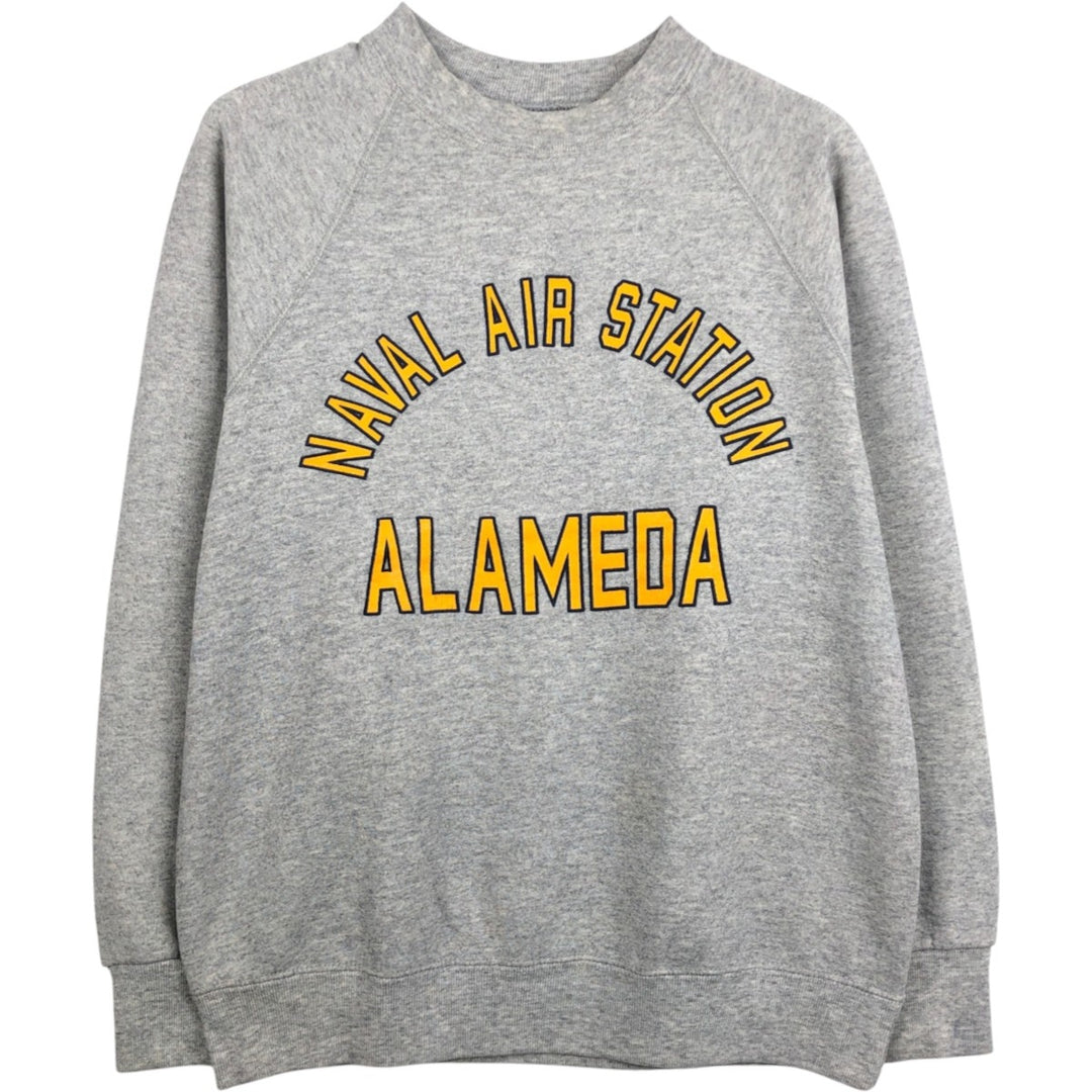 80'S Sophie print sweatshirt, made in USA, men's size L equivalent, vintage. polyester gray type Vintage Second Hand