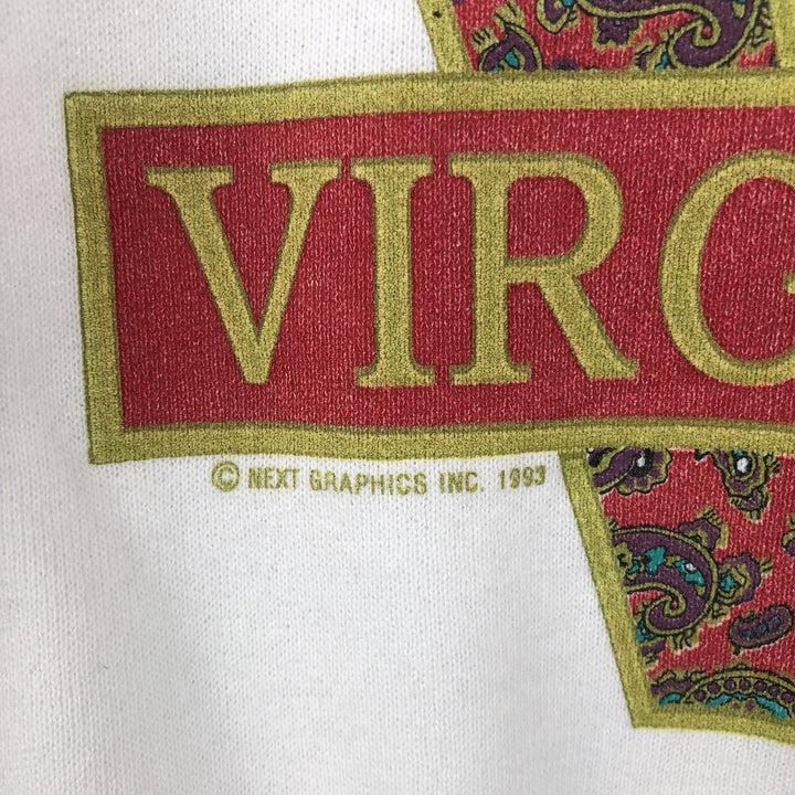 90'S Jerzees printed sweatshirt, men's size L equivalent, vintage. cotton white type Vintage Second Hand