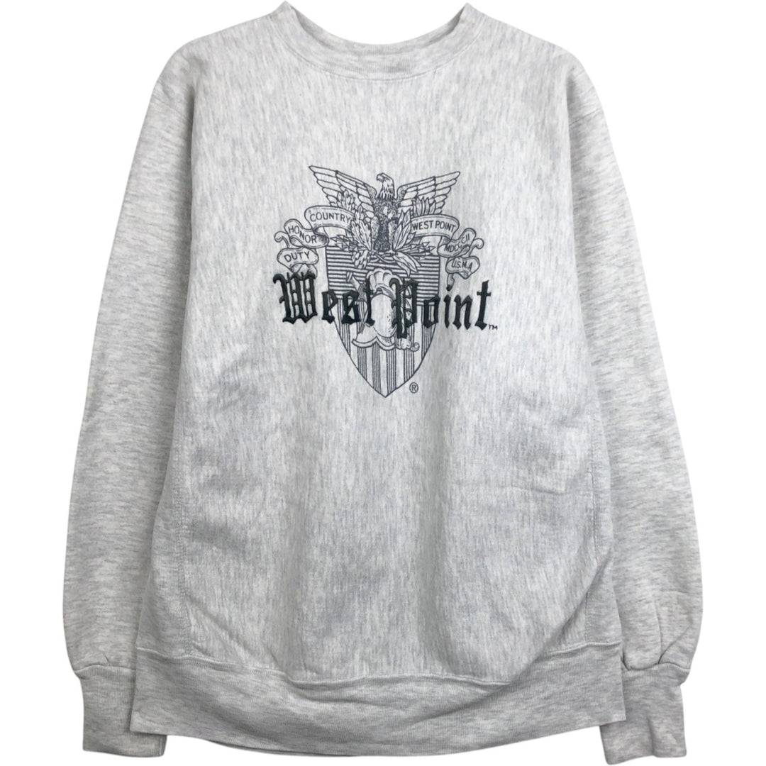 90'S MV SPORT PROWEAVE Print Sweatshirt, Made in USA, Men's Size M (Equivalent), Vintage cotton gray type Vintage Second Hand