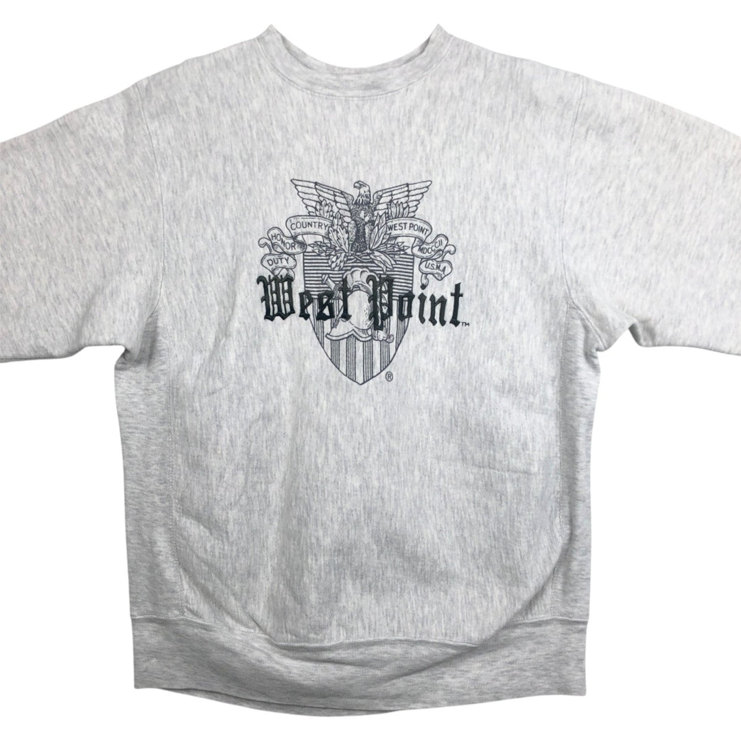 90'S MV SPORT PROWEAVE Print Sweatshirt, Made in USA, Men's Size M (Equivalent), Vintage cotton gray type Vintage Second Hand