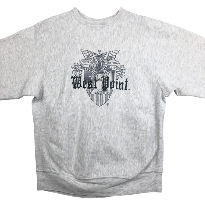 90'S MV SPORT PROWEAVE Print Sweatshirt, Made in USA, Men's Size M (Equivalent), Vintage cotton gray type Vintage Second Hand