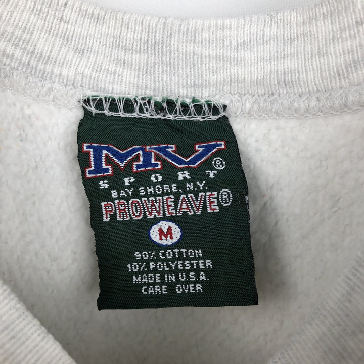 90'S MV SPORT PROWEAVE Print Sweatshirt, Made in USA, Men's Size M (Equivalent), Vintage cotton gray type Vintage Second Hand