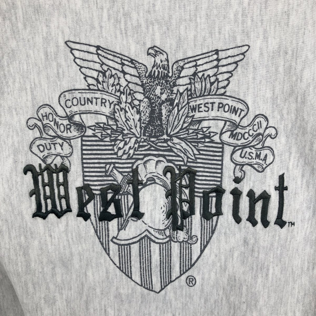 90'S MV SPORT PROWEAVE Print Sweatshirt, Made in USA, Men's Size M (Equivalent), Vintage cotton gray type Vintage Second Hand