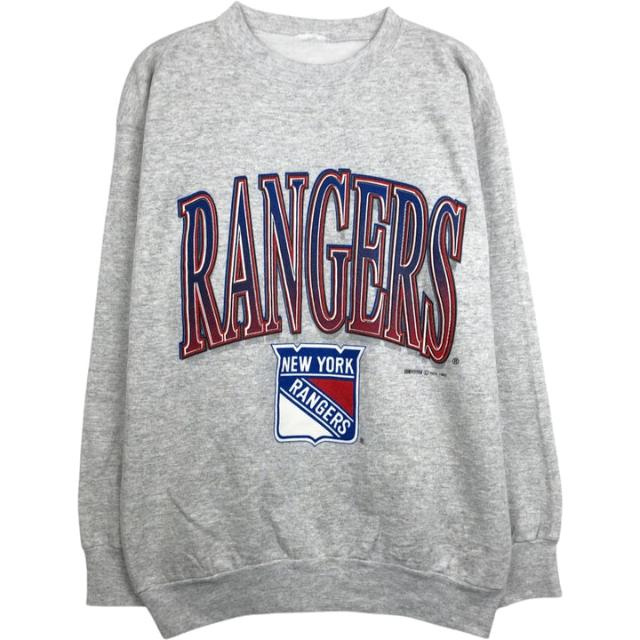 1990'S NHL New York Rangers Print Sweatshirt, Men's Size L (approx.), Vintage unclear gray type Vintage Second Hand
