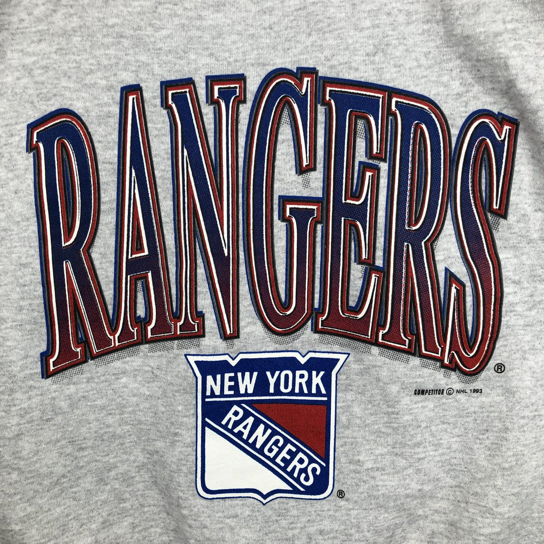 1990'S NHL New York Rangers Print Sweatshirt, Men's Size L (approx.), Vintage unclear gray type Vintage Second Hand