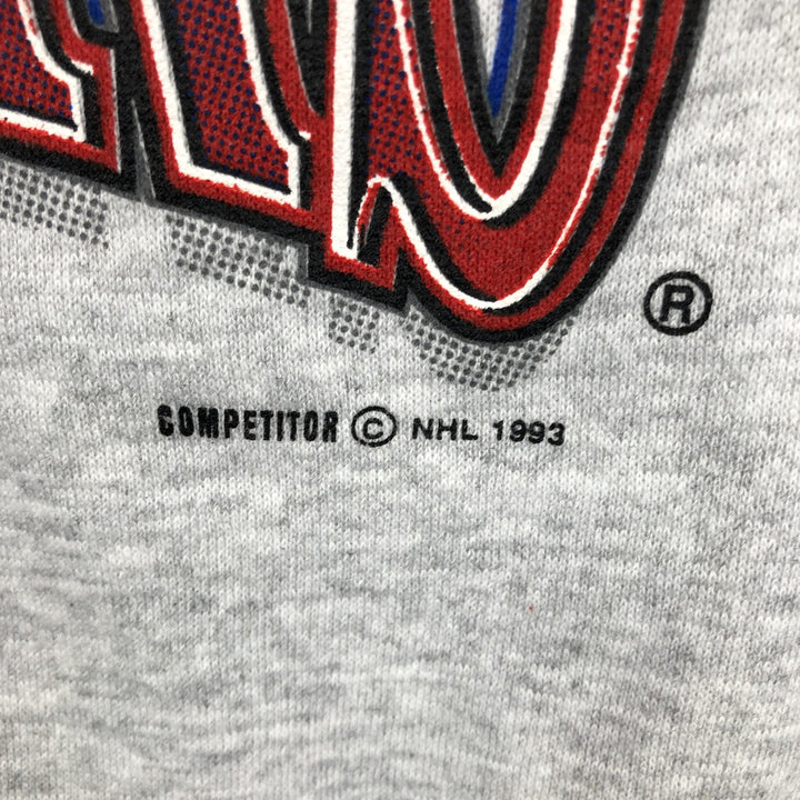 1990'S NHL New York Rangers Print Sweatshirt, Men's Size L (approx.), Vintage unclear gray type Vintage Second Hand