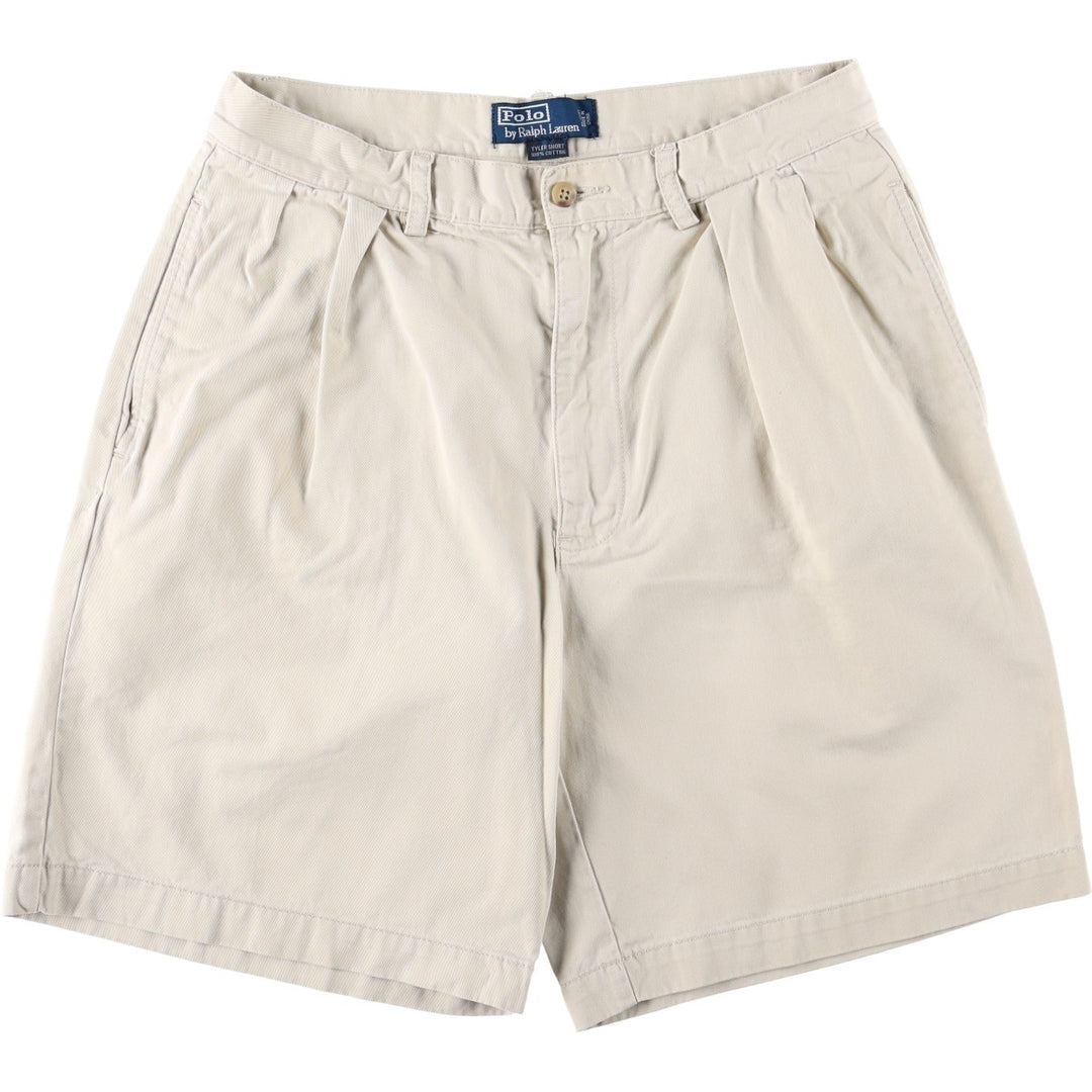 Ralph Lauren Polo Ralph Lauren TYLER SHORT Two-Pleat Chino Shorts Men's W32 (approx.) cotton Beige type Vintage Second Hand
