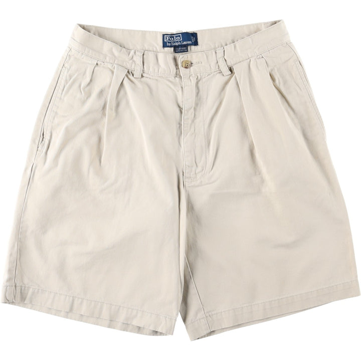 Ralph Lauren Polo Ralph Lauren TYLER SHORT Two-Pleat Chino Shorts Men's W32 (approx.) cotton Beige type Vintage Second Hand