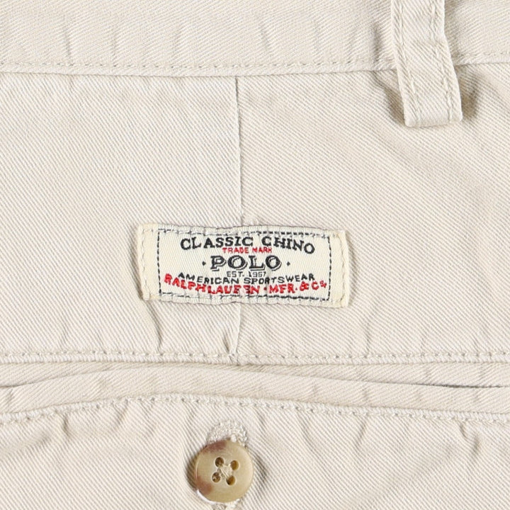 Ralph Lauren Polo Ralph Lauren TYLER SHORT Two-Pleat Chino Shorts Men's W32 (approx.) cotton Beige type Vintage Second Hand