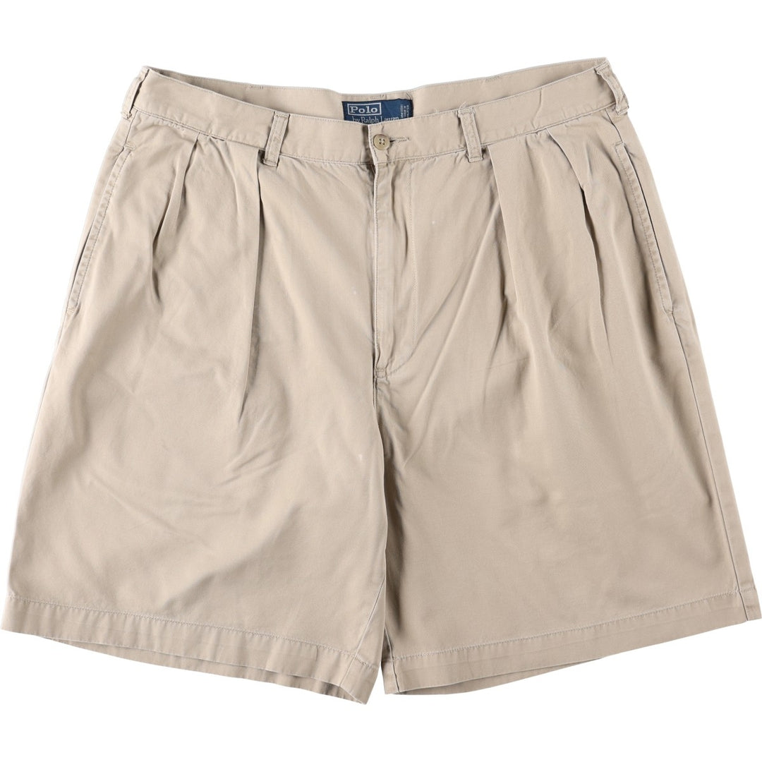 Ralph Lauren Polo Ralph Lauren TYLER SHORT Two-Pleat Chino Shorts Men's W36 (approx.) cotton Beige type Vintage Second Hand