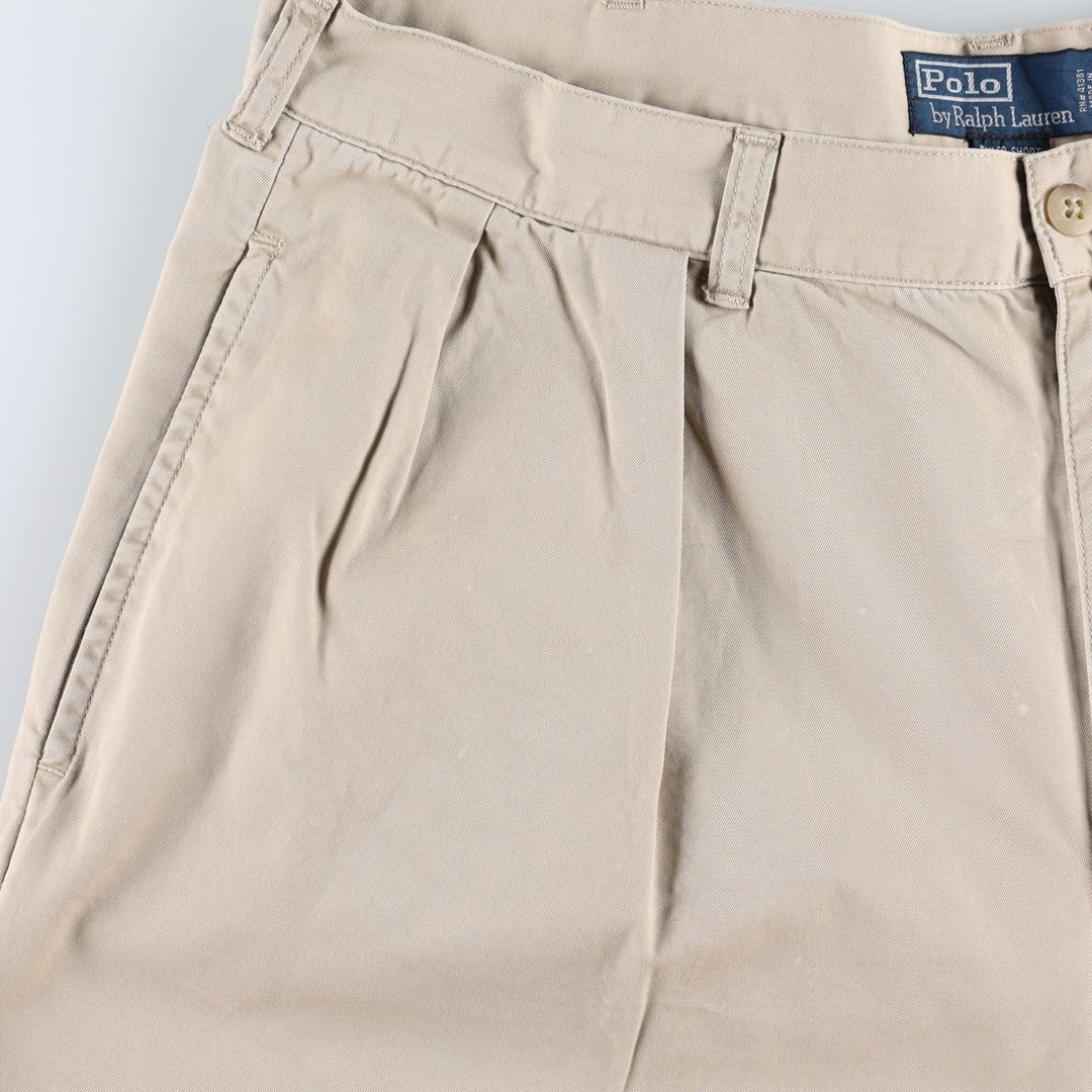 Ralph Lauren Polo Ralph Lauren TYLER SHORT Two-Pleat Chino Shorts Men's W36 (approx.) cotton Beige type Vintage Second Hand