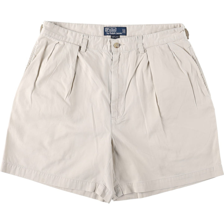 Ralph Lauren POLO by Ralph Lauren ANDREW SHORT Two-pleat chino shorts, short pants, men's size W32 cotton Beige type Vintage Second Hand