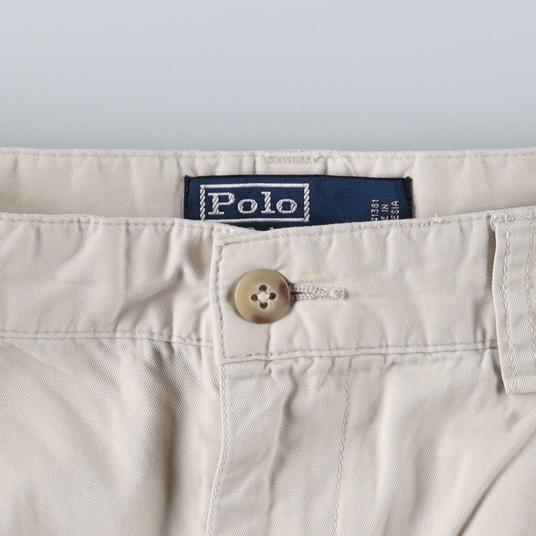 Ralph Lauren POLO by Ralph Lauren ANDREW SHORT Two-pleat chino shorts, short pants, men's size W32 cotton Beige type Vintage Second Hand