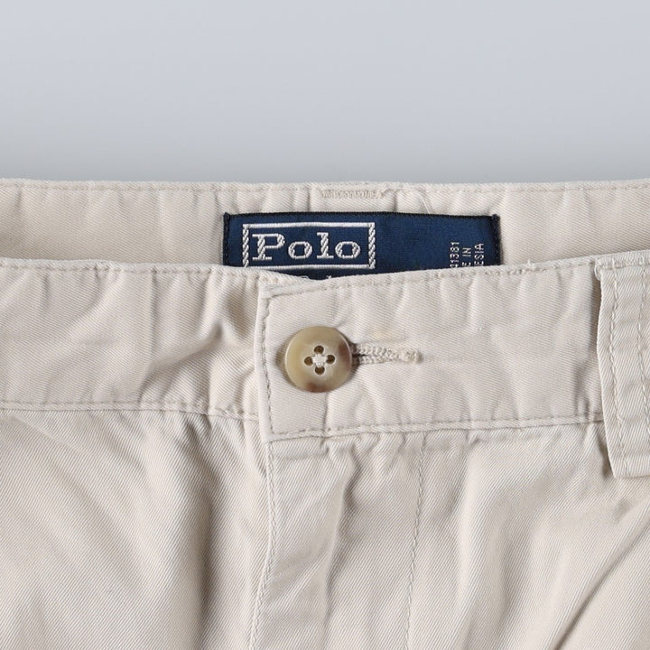 Ralph Lauren POLO by Ralph Lauren ANDREW SHORT Two-pleat chino shorts, short pants, men's size W32 cotton Beige type Vintage Second Hand