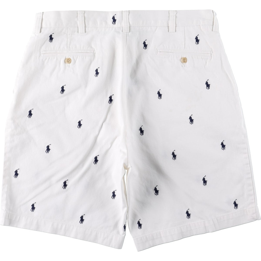 Ralph Lauren POLO by Ralph Lauren PROSPECT SHORT All-Over Print Chino Shorts, Men's Size W37 cotton white type Vintage Second Hand