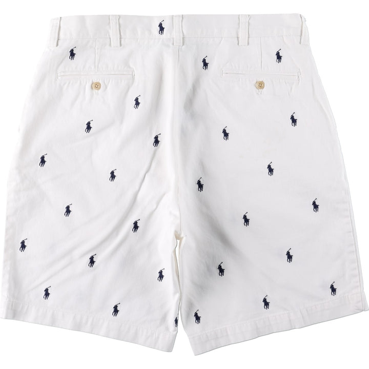 Ralph Lauren POLO by Ralph Lauren PROSPECT SHORT All-Over Print Chino Shorts, Men's Size W37 cotton white type Vintage Second Hand