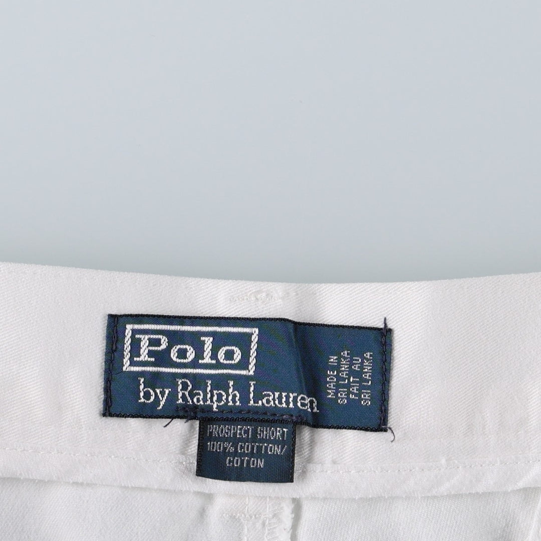 Ralph Lauren POLO by Ralph Lauren PROSPECT SHORT All-Over Print Chino Shorts, Men's Size W37 cotton white type Vintage Second Hand