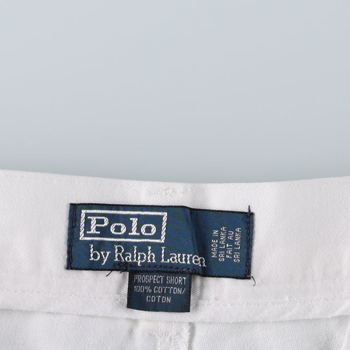 Ralph Lauren POLO by Ralph Lauren PROSPECT SHORT All-Over Print Chino Shorts, Men's Size W37 cotton white type Vintage Second Hand