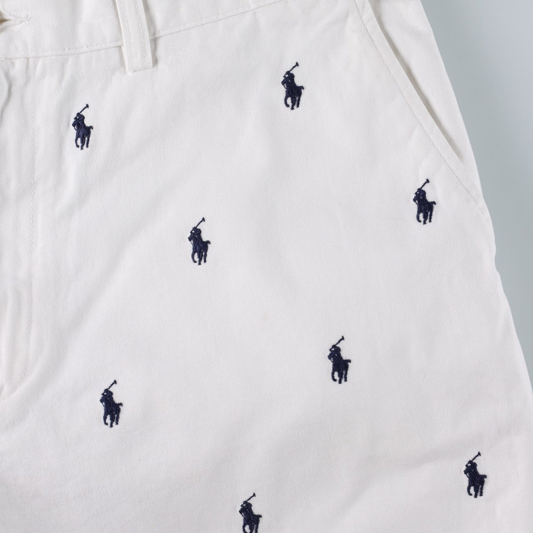 Ralph Lauren POLO by Ralph Lauren PROSPECT SHORT All-Over Print Chino Shorts, Men's Size W37 cotton white type Vintage Second Hand