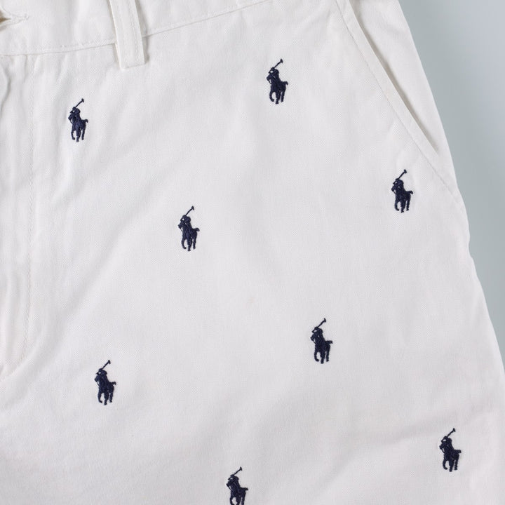 Ralph Lauren POLO by Ralph Lauren PROSPECT SHORT All-Over Print Chino Shorts, Men's Size W37 cotton white type Vintage Second Hand