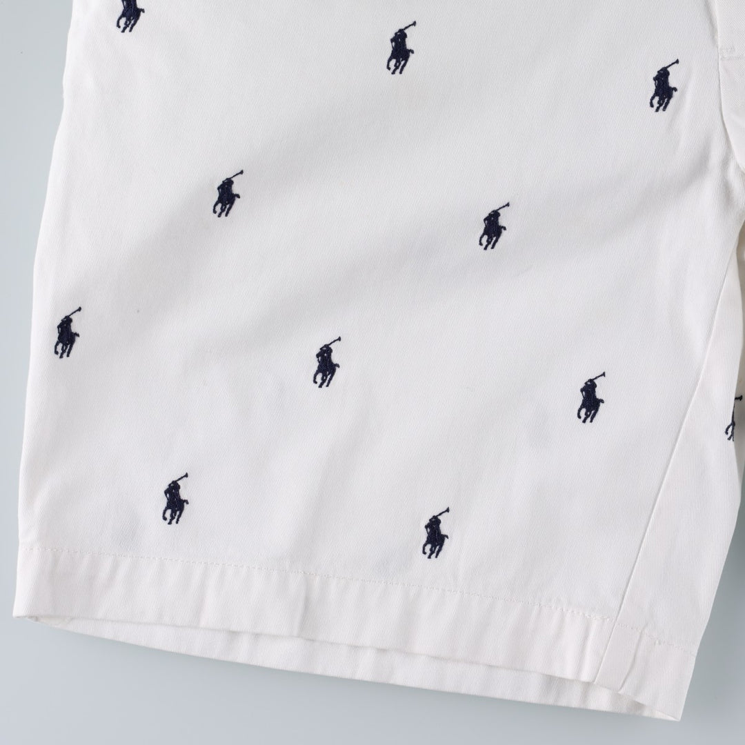 Ralph Lauren POLO by Ralph Lauren PROSPECT SHORT All-Over Print Chino Shorts, Men's Size W37 cotton white type Vintage Second Hand