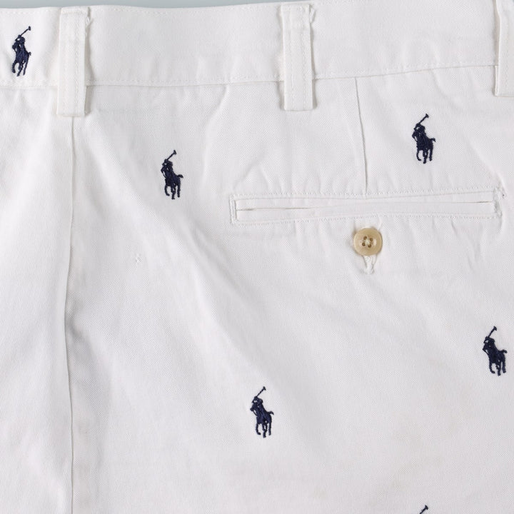 Ralph Lauren POLO by Ralph Lauren PROSPECT SHORT All-Over Print Chino Shorts, Men's Size W37 cotton white type Vintage Second Hand