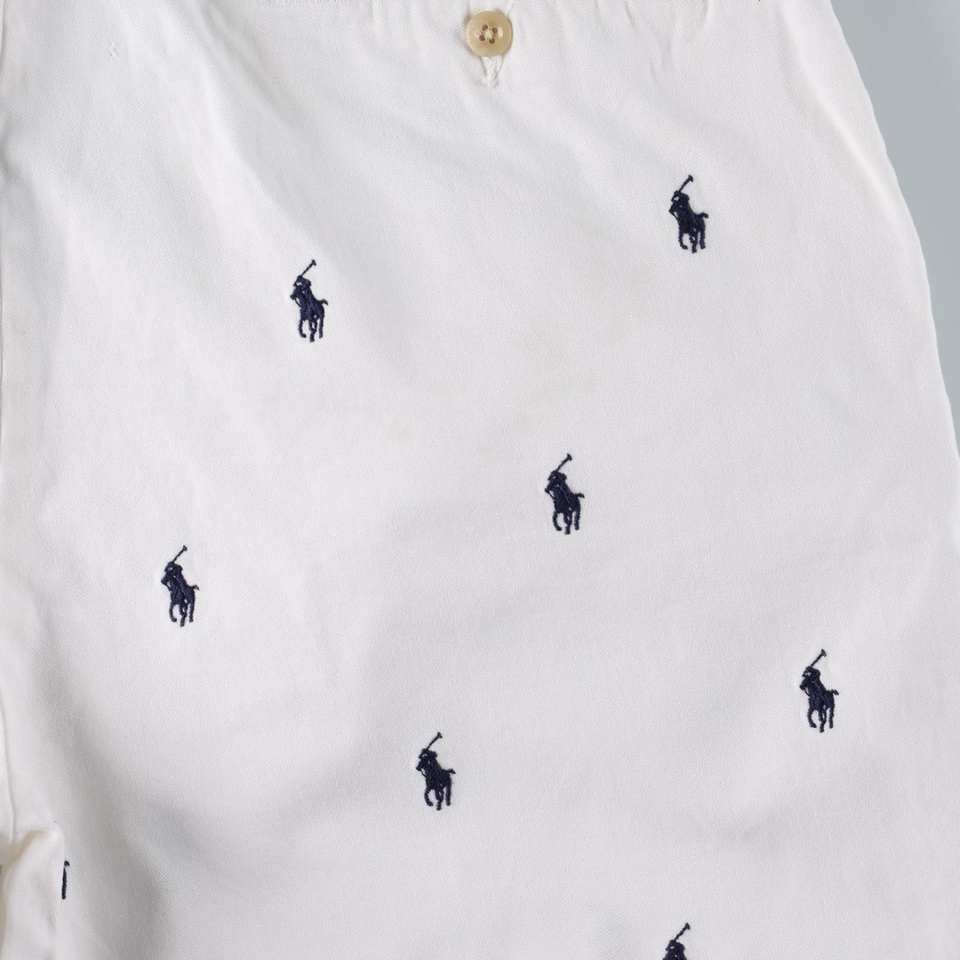 Ralph Lauren POLO by Ralph Lauren PROSPECT SHORT All-Over Print Chino Shorts, Men's Size W37 cotton white type Vintage Second Hand
