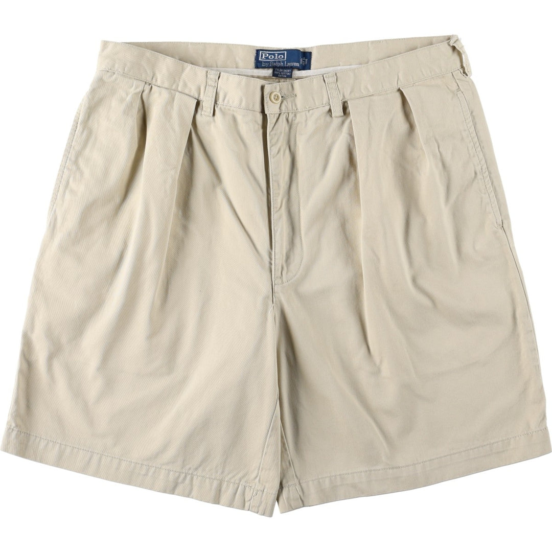 Ralph Lauren Polo Ralph Lauren TYLER SHORT Two-Pleat Chino Shorts Men's W36 (approx.) cotton Beige type Vintage Second Hand
