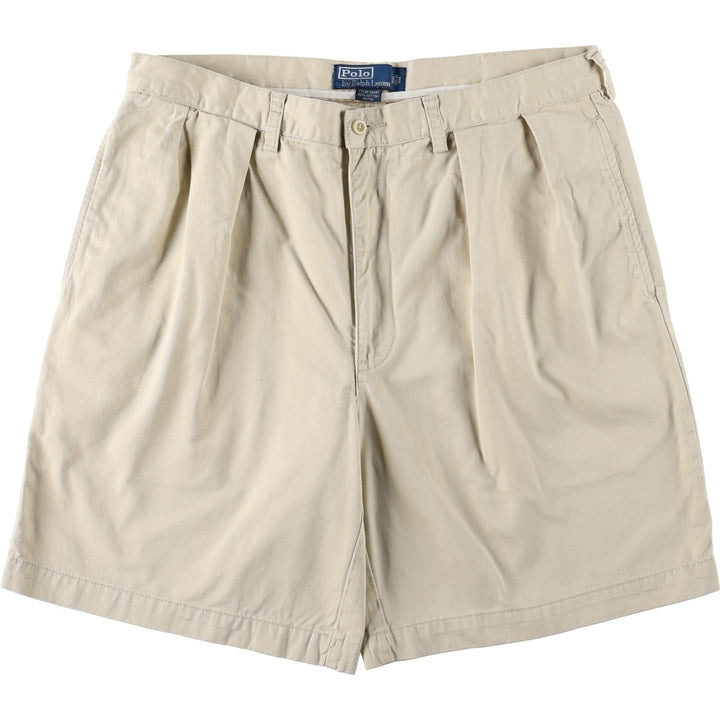 Ralph Lauren Polo Ralph Lauren TYLER SHORT Two-Pleat Chino Shorts Men's W36 (approx.) cotton Beige type Vintage Second Hand