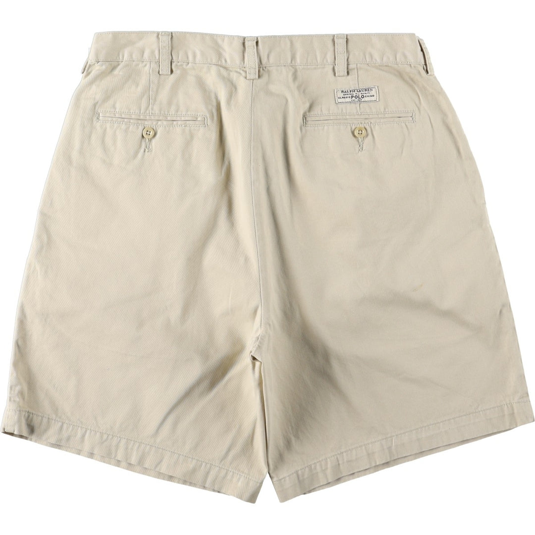Ralph Lauren Polo Ralph Lauren TYLER SHORT Two-Pleat Chino Shorts Men's W36 (approx.) cotton Beige type Vintage Second Hand