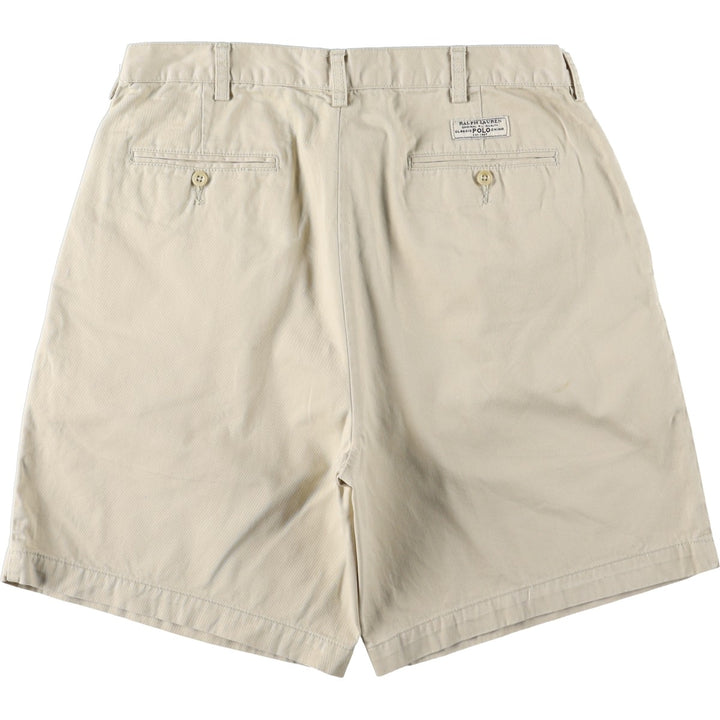 Ralph Lauren Polo Ralph Lauren TYLER SHORT Two-Pleat Chino Shorts Men's W36 (approx.) cotton Beige type Vintage Second Hand